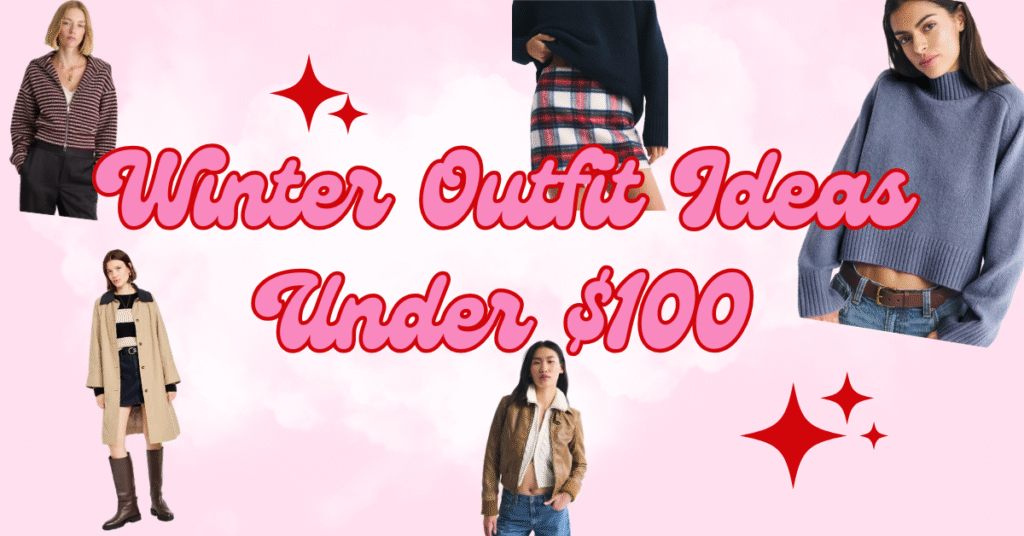 winter outfits ideas graphic for fun and funky fresh blog
