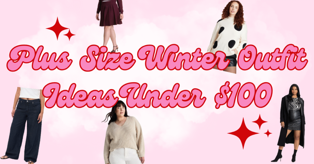 Plus size winter outfits ideas graphic by fun and funky fresh blog